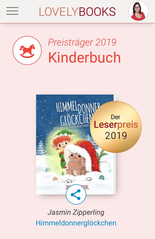 „Himmeldonnerglöckchen“ gewinnt den Lovelybooks-Leserpreis 2019!
